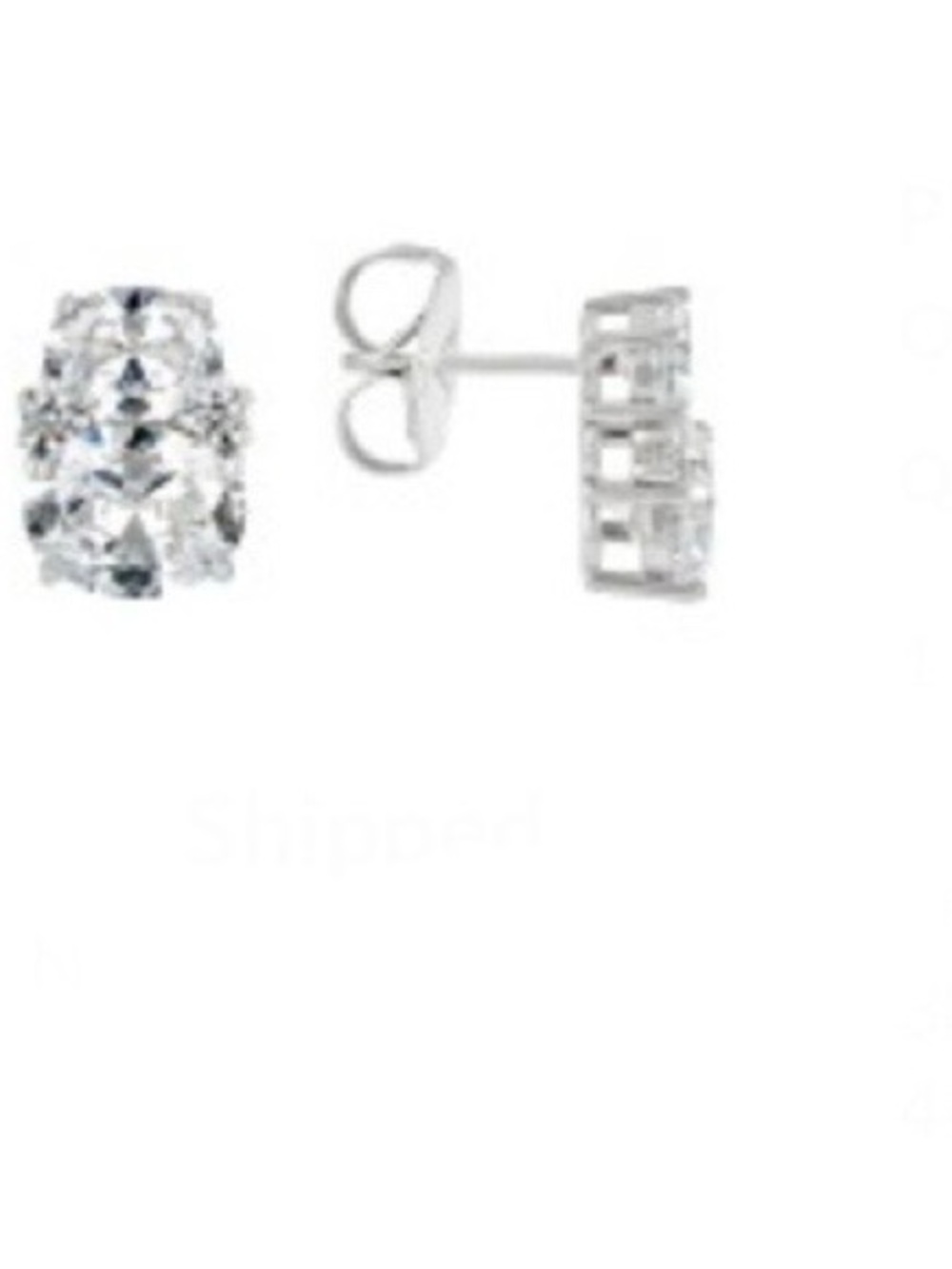 🌸JTV14 - Charles Winston 14.26 CTW White Simulant Earrings⚪️🩶🛍️